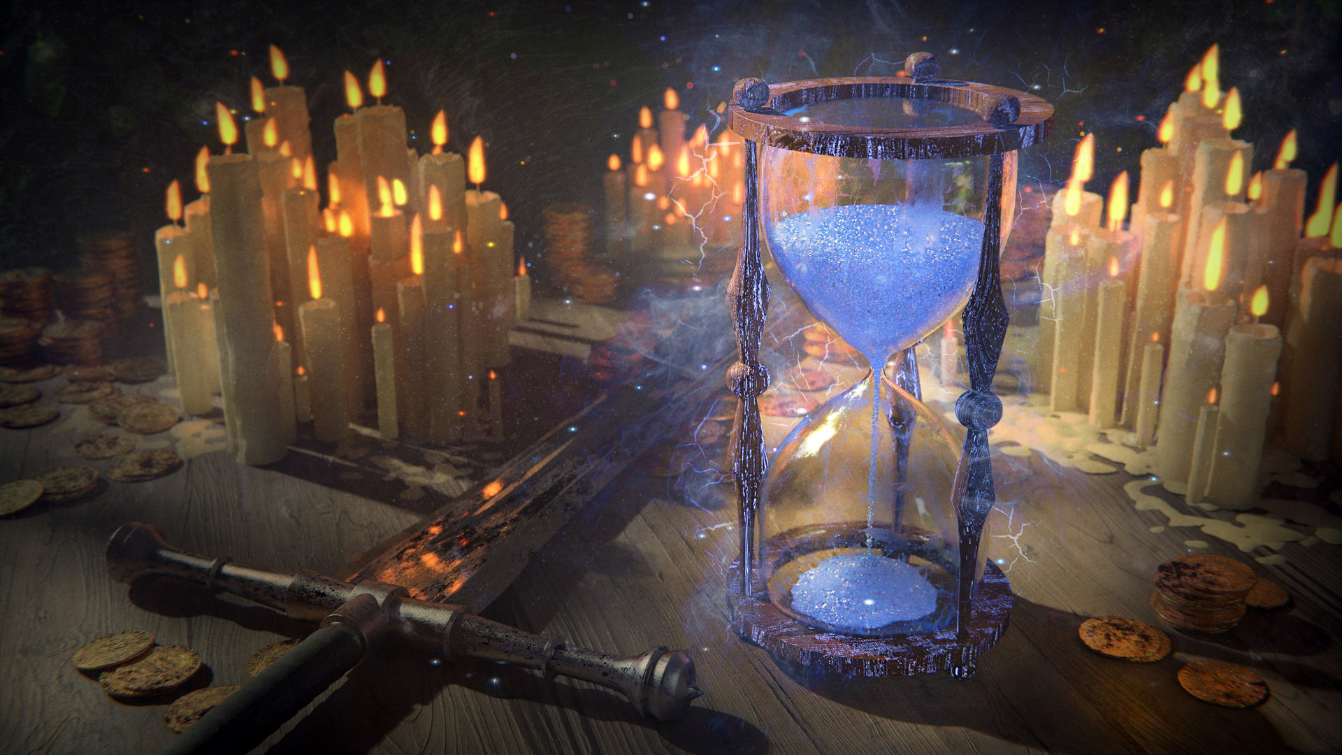 An magical hourglass of lifetime. 