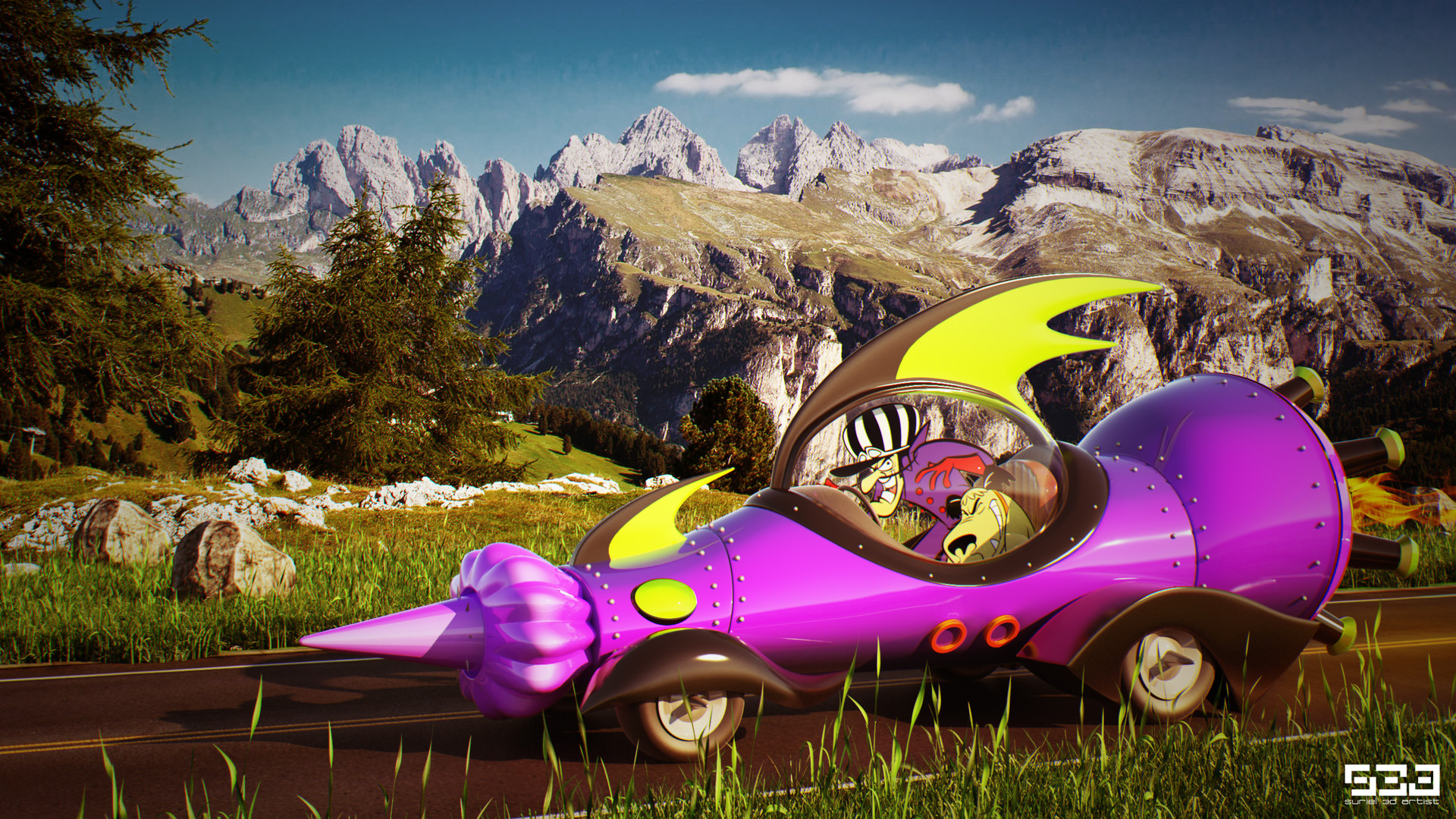 ArtStation Wacky Races The Mean Machine