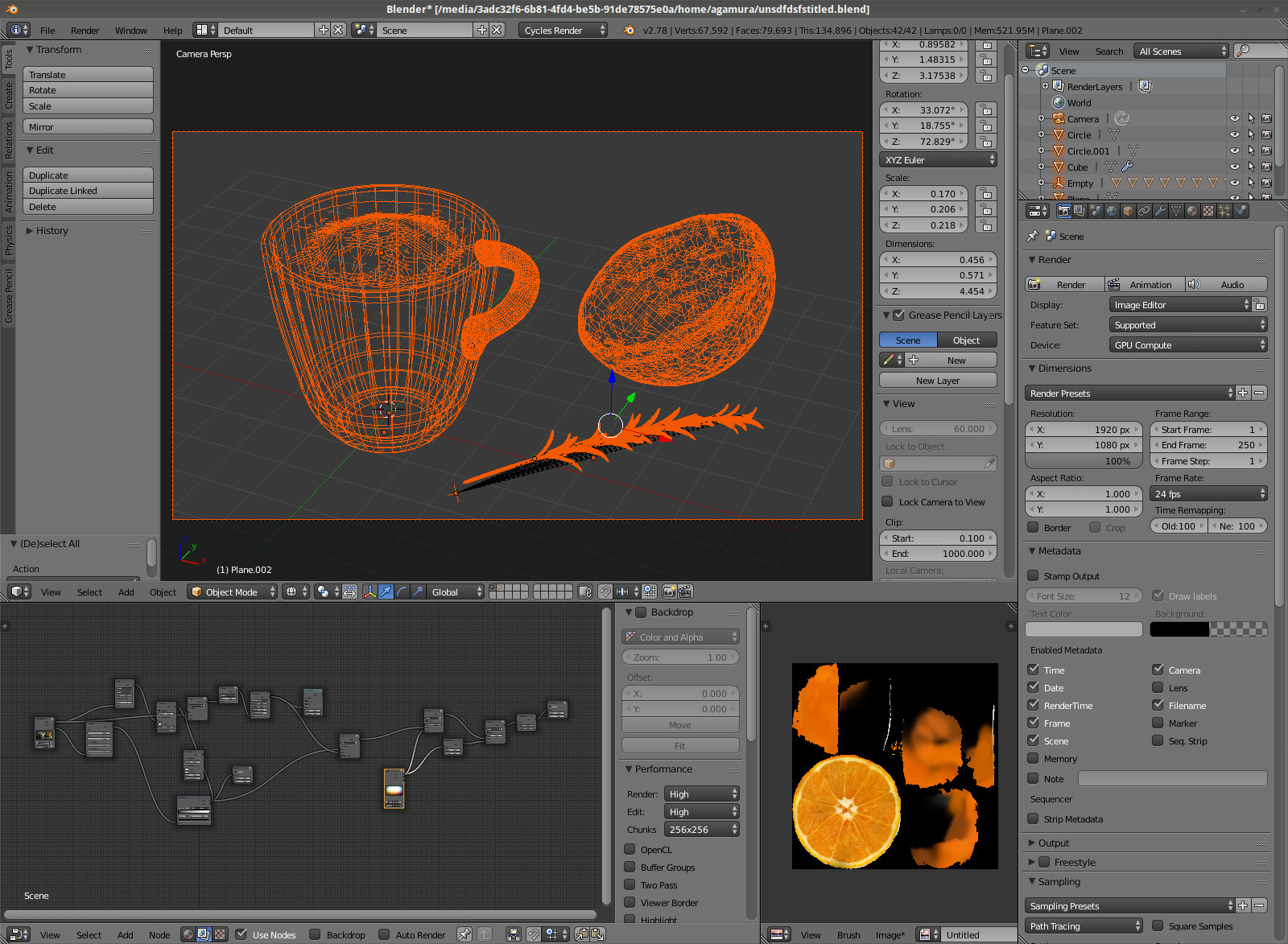 mesh view in blender