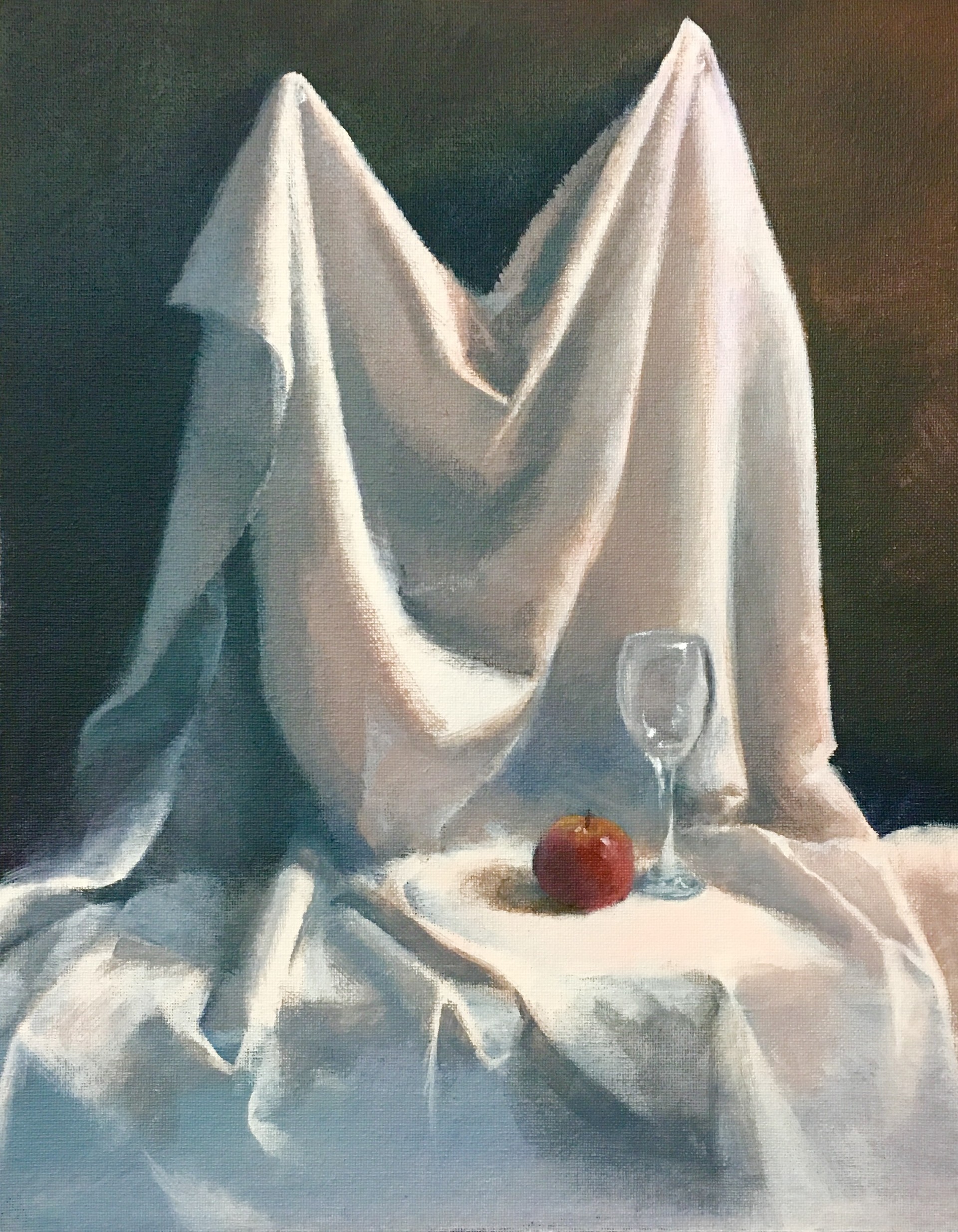Artstation Glass And Apple With Drapery Janel Traver Reh