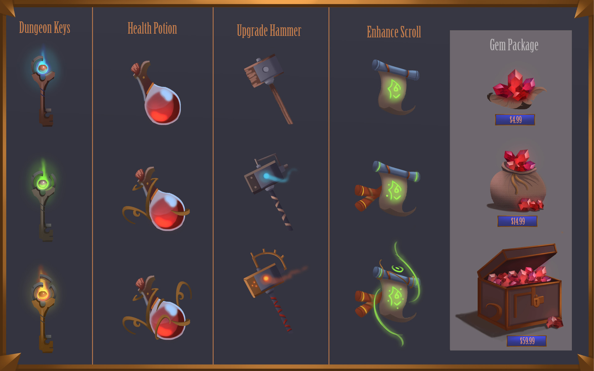 Artstation Game Ui Assignment Item Assets Justin Lee