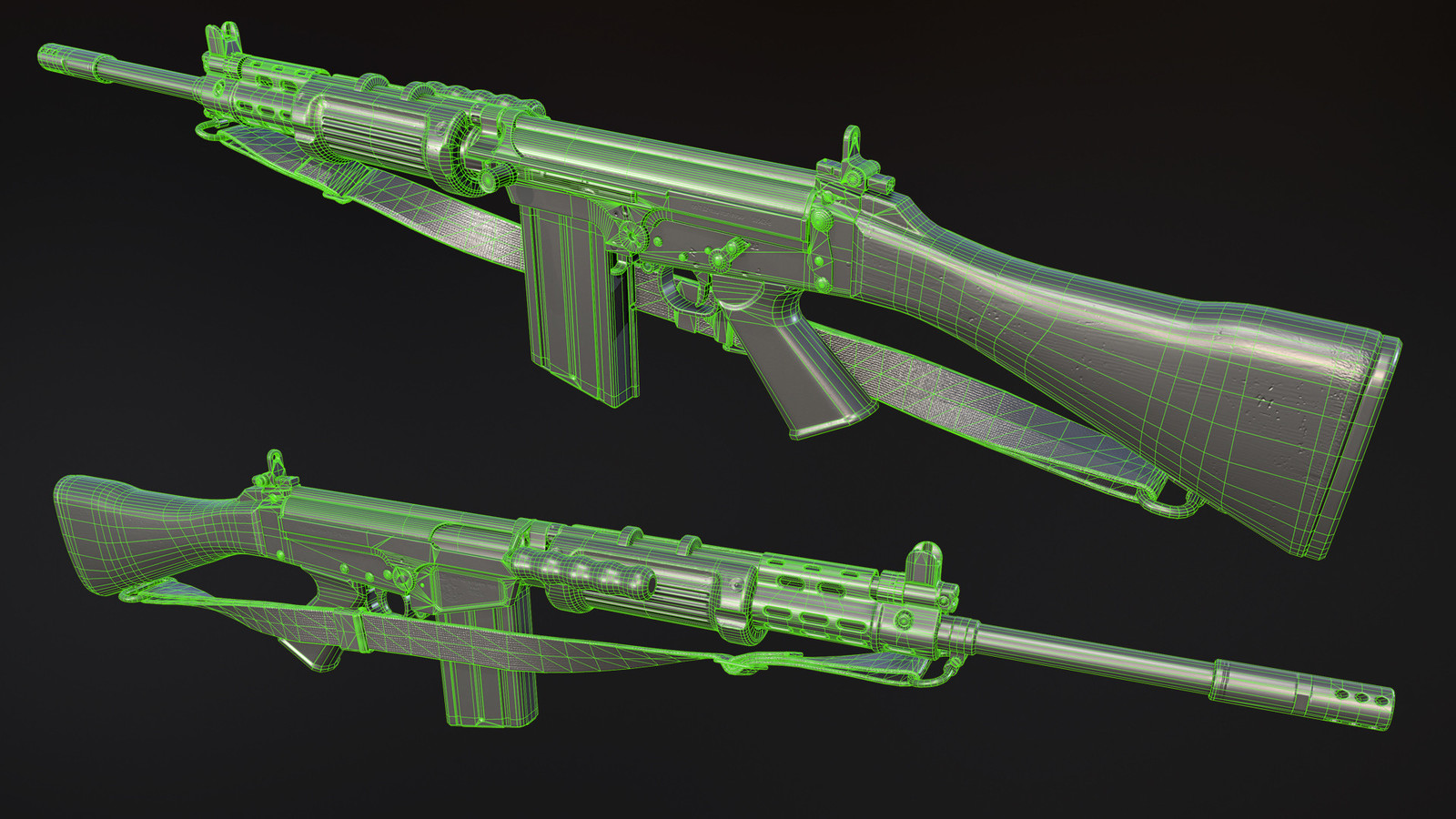 Low Poly Bake + Wireframe