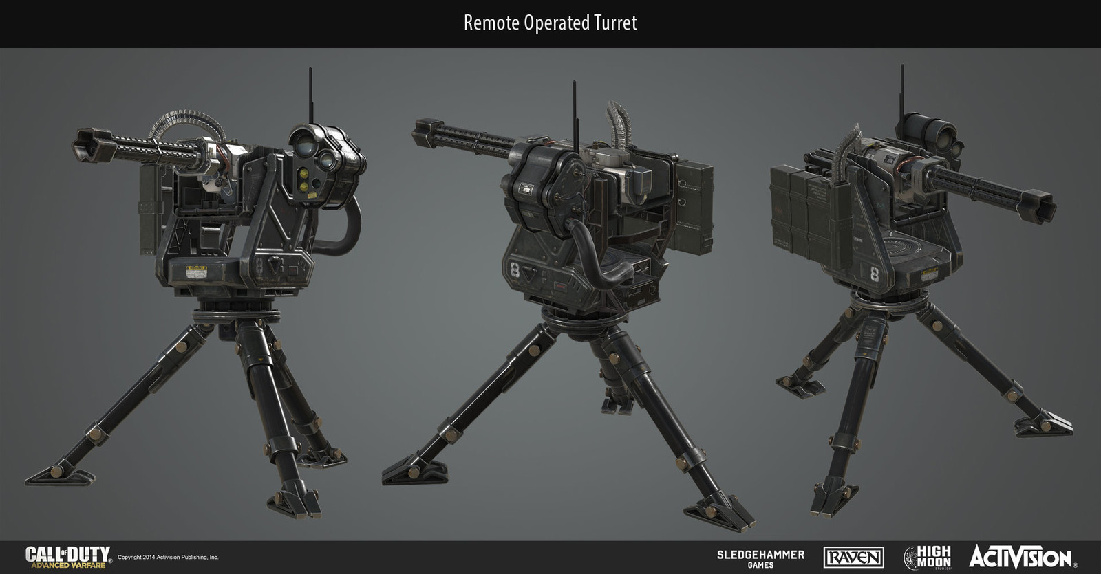 Multiplayer Remote Sentry scorestreak with weapon and tripod housing.