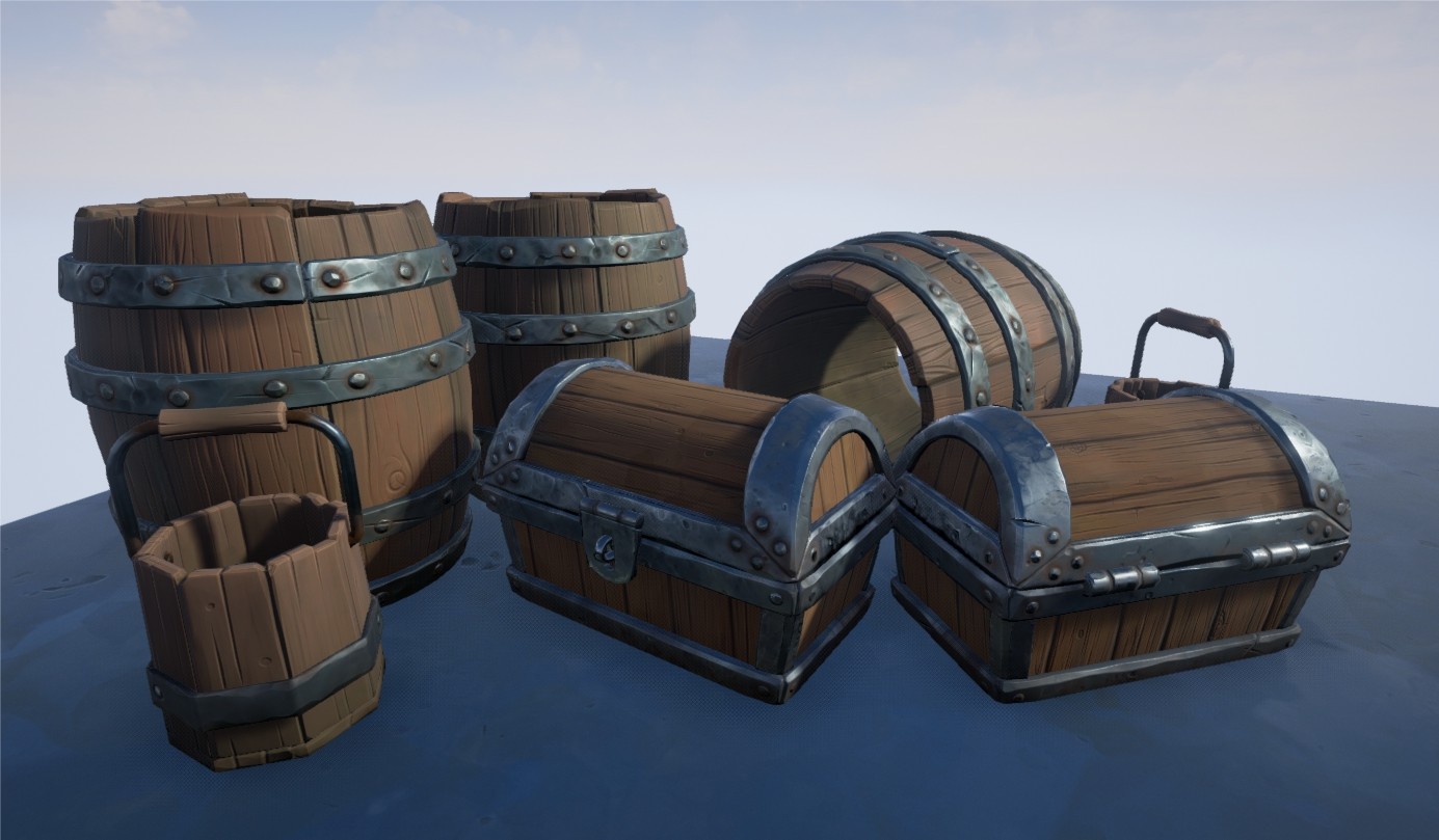 chests and barrels.