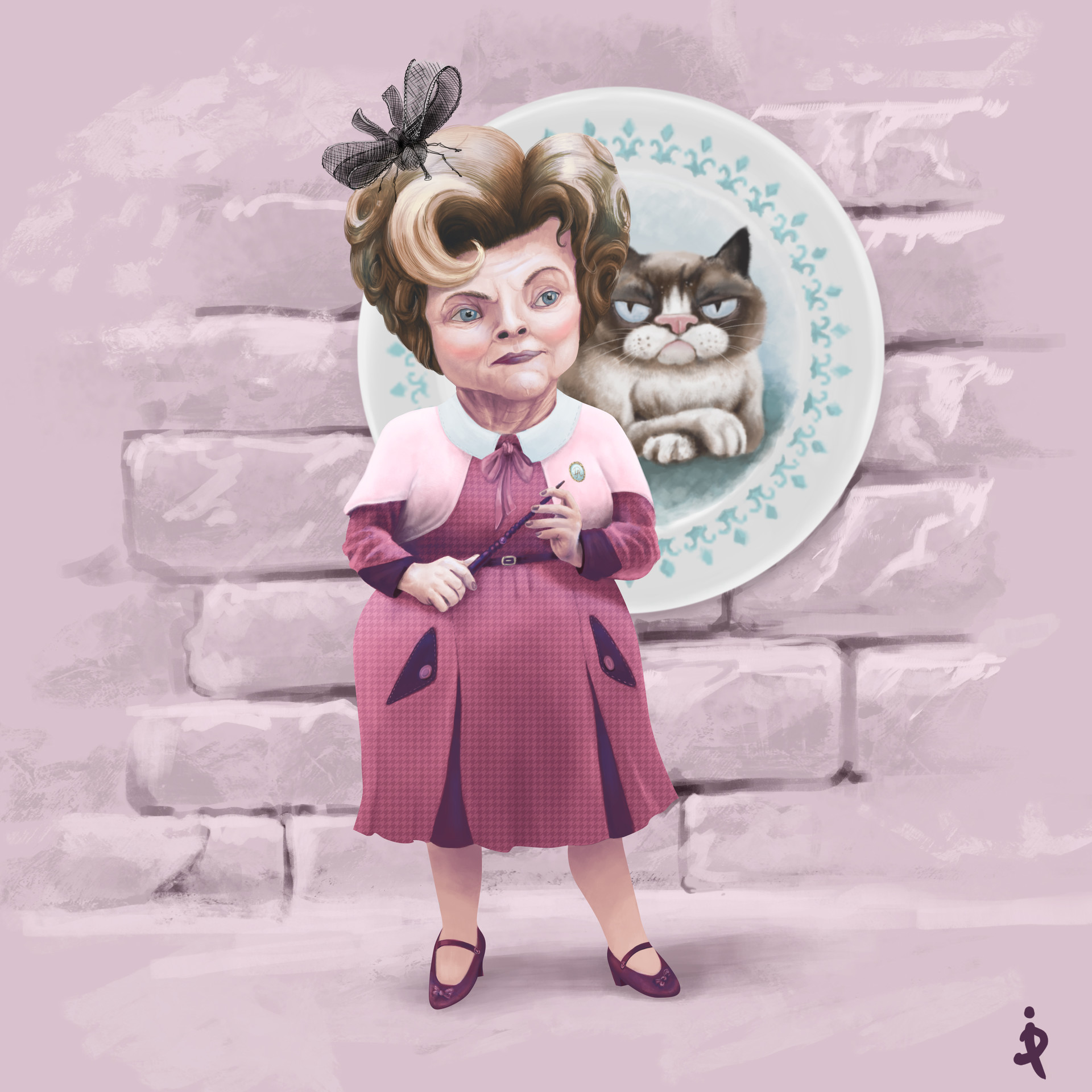 Artstation Dolores Umbridge With Grumpy Cat Ivan Pilipenko
