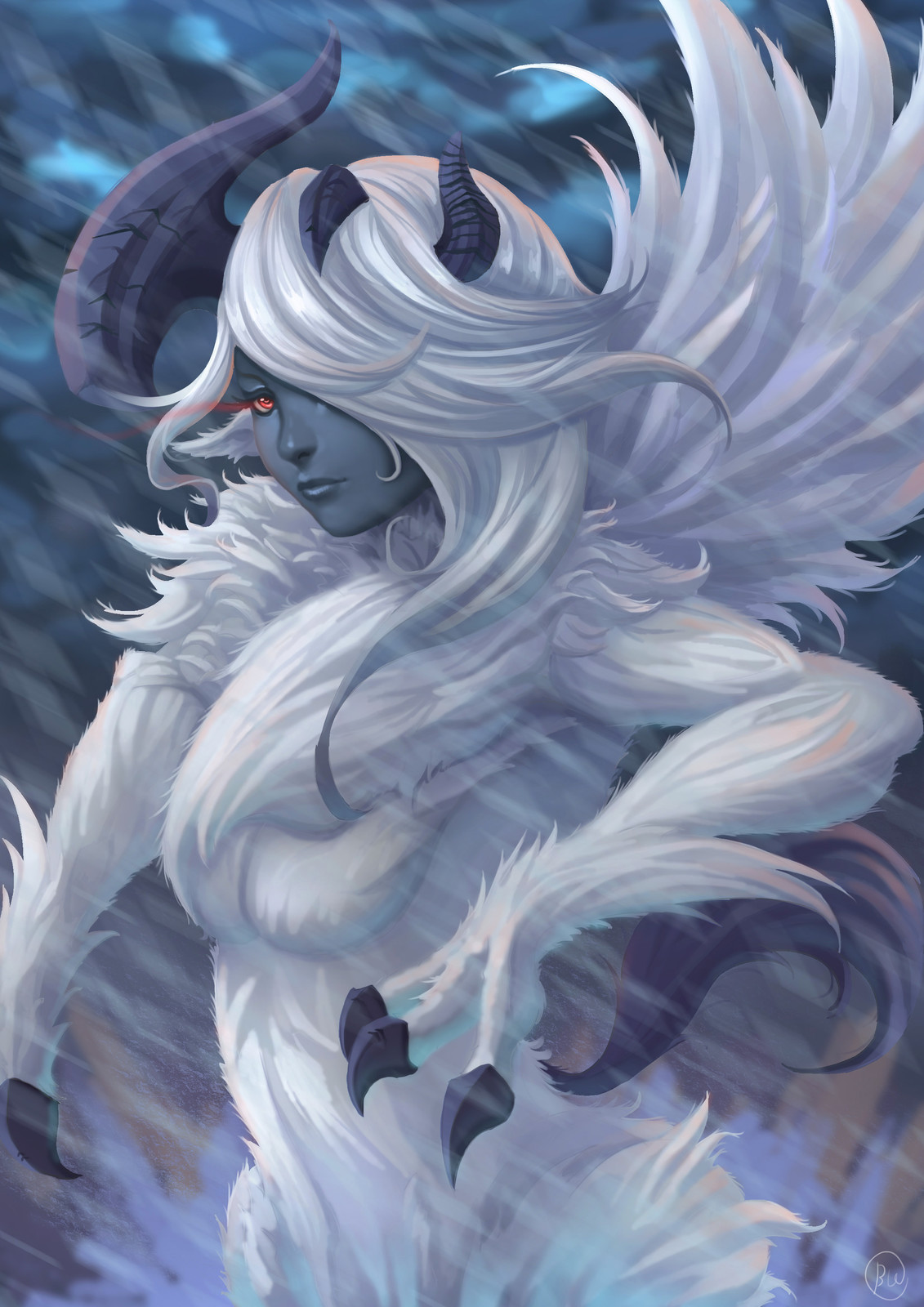 A fanart gijinka / creature bend of mega absol from the pokemon series done...