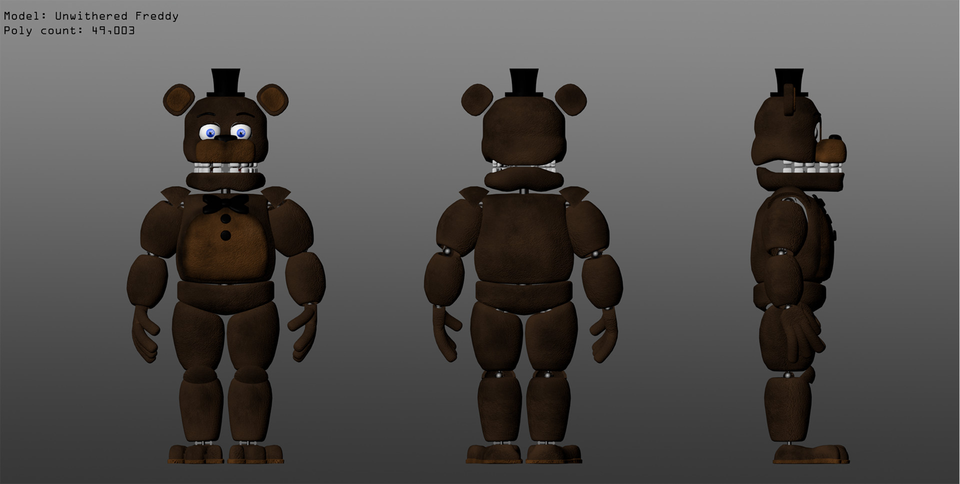 3ds Max Withered Freddy, StrangeSpyder Model by EndyArts