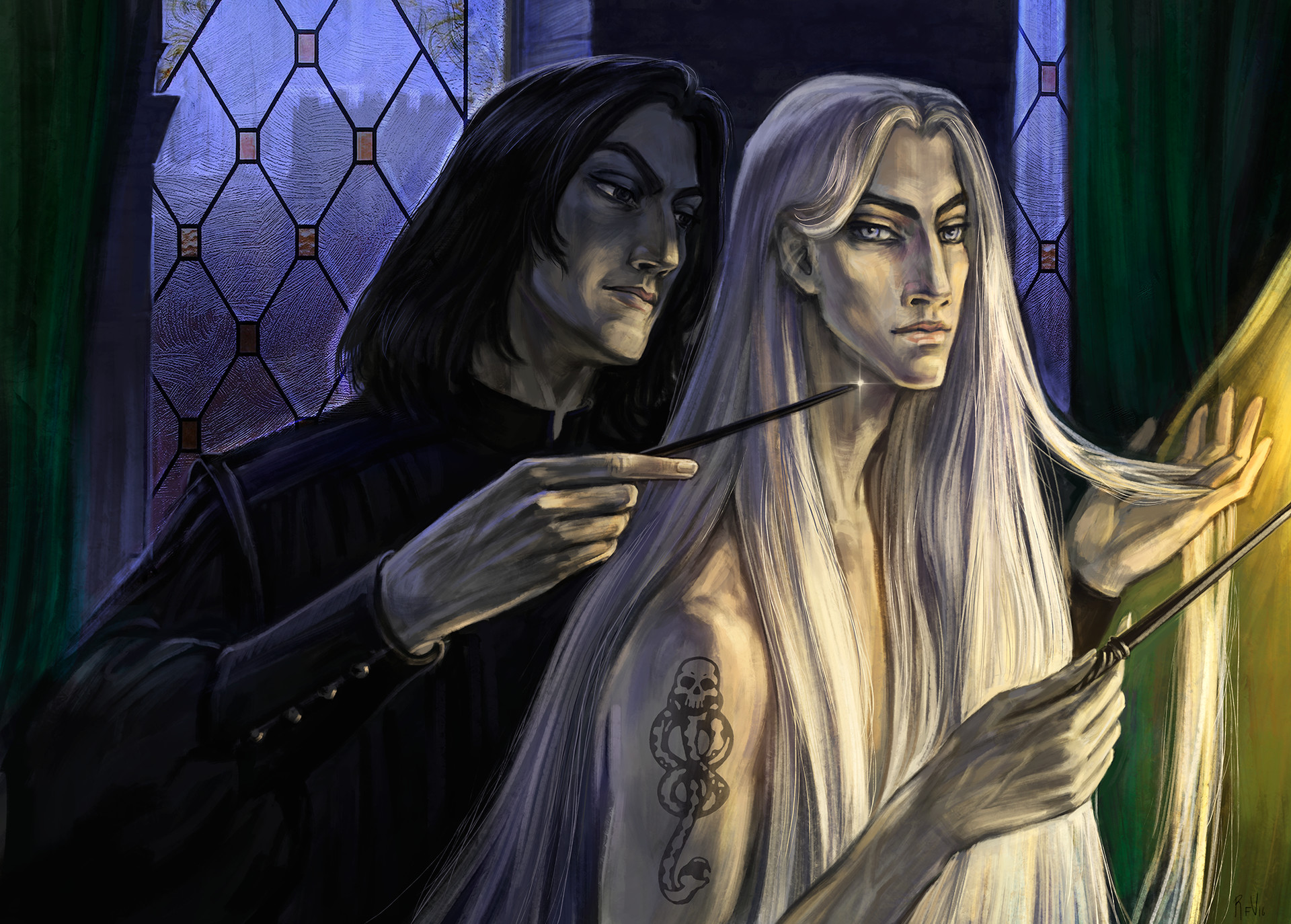 My characters cosplaying Severus Snape and Lucius Malfoy.