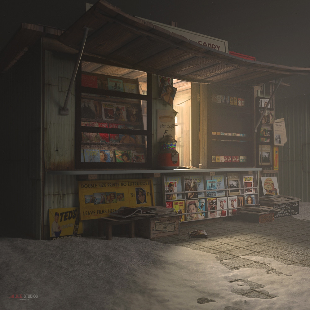Artstation The Newspaper Kiosk A Blender 3d Artwork Jle