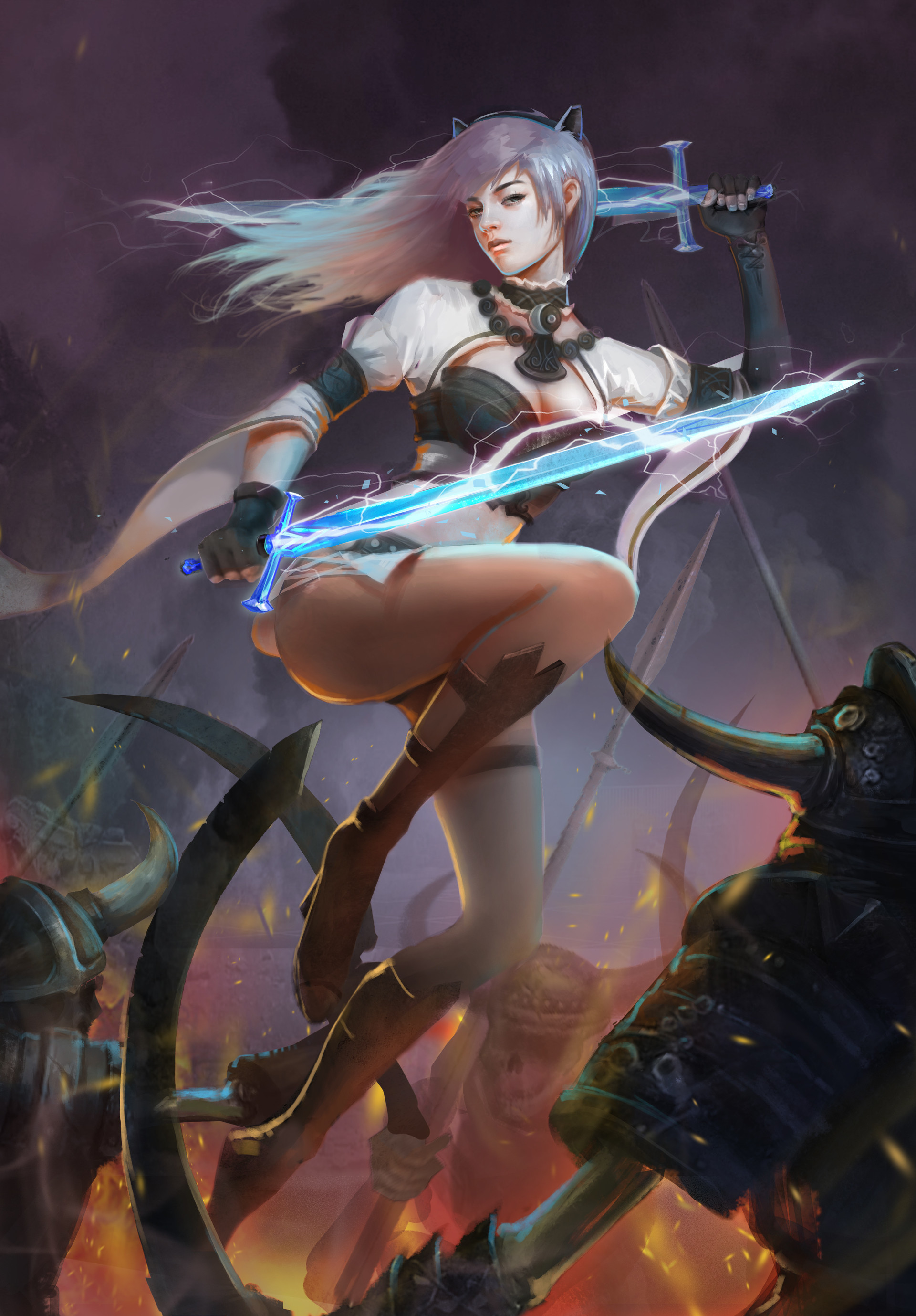 ArtStation - Female swordsman, 朱 彤彤