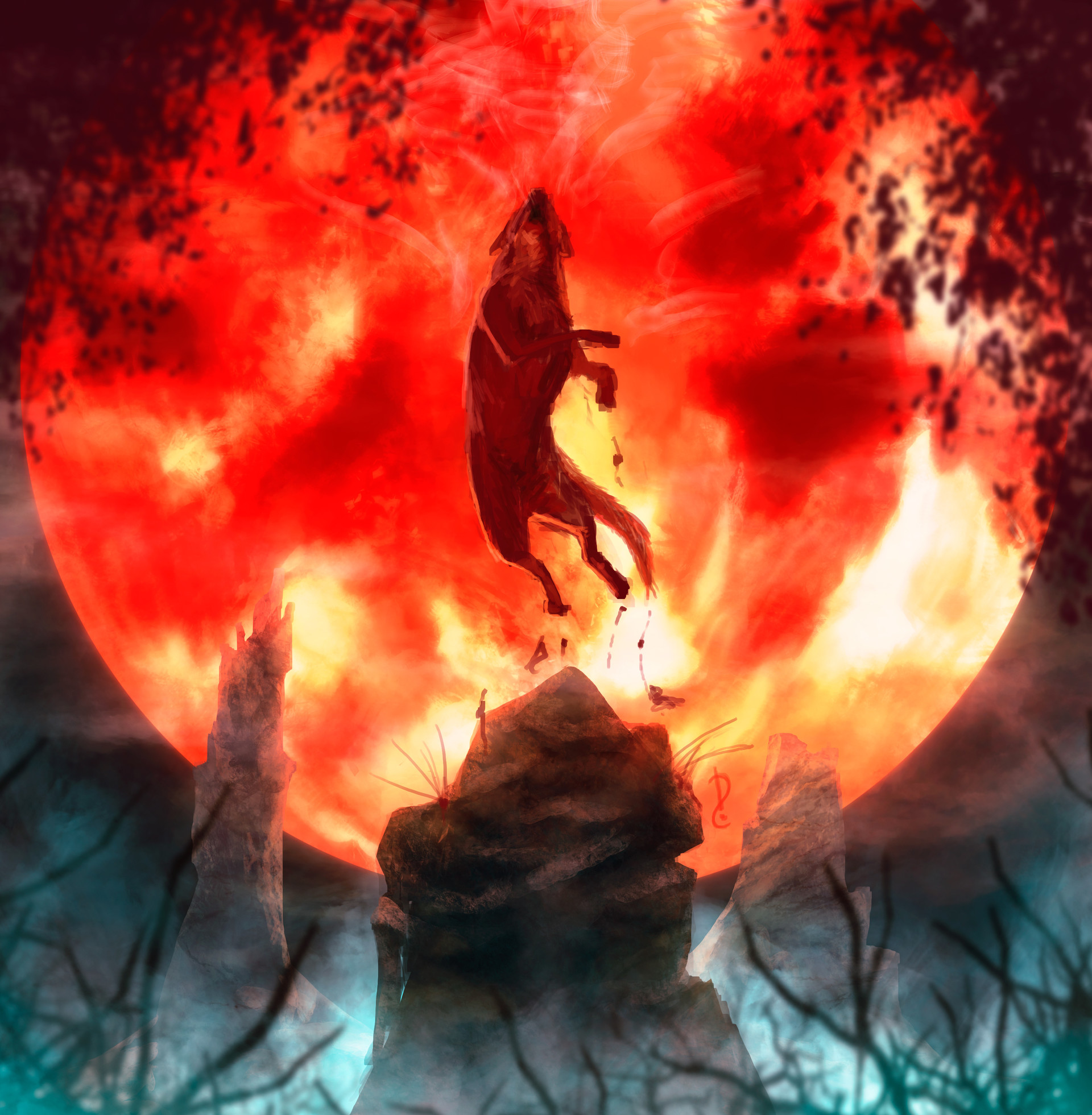 ArtStation Red moon