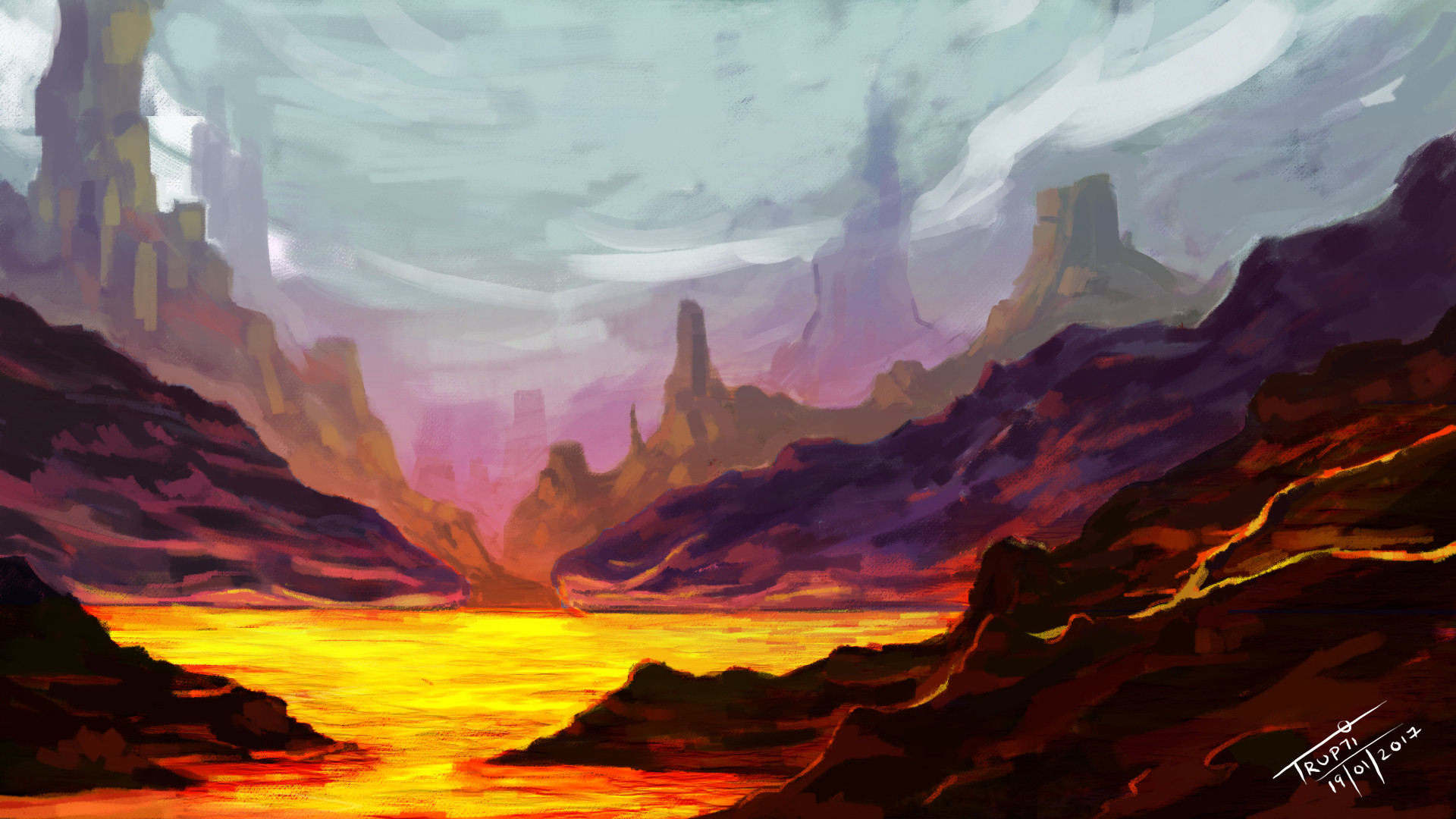 ArtStation River of fire