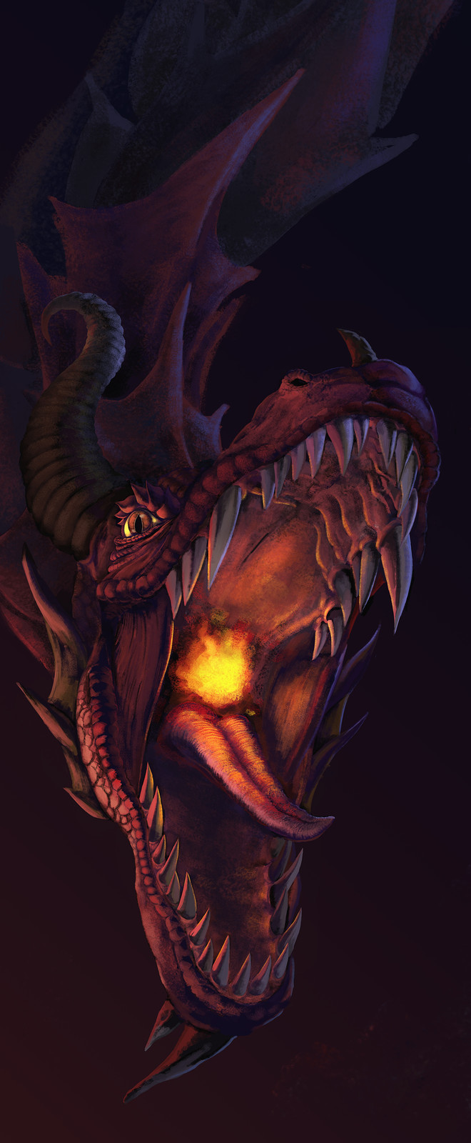 Literal life size dragon, painting stands 15 feet tall
