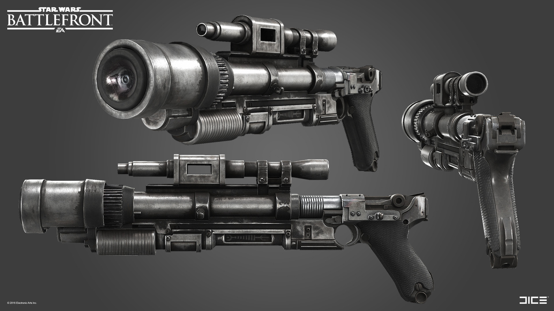High-detail rendering of the A180 rifle in Battlefront.