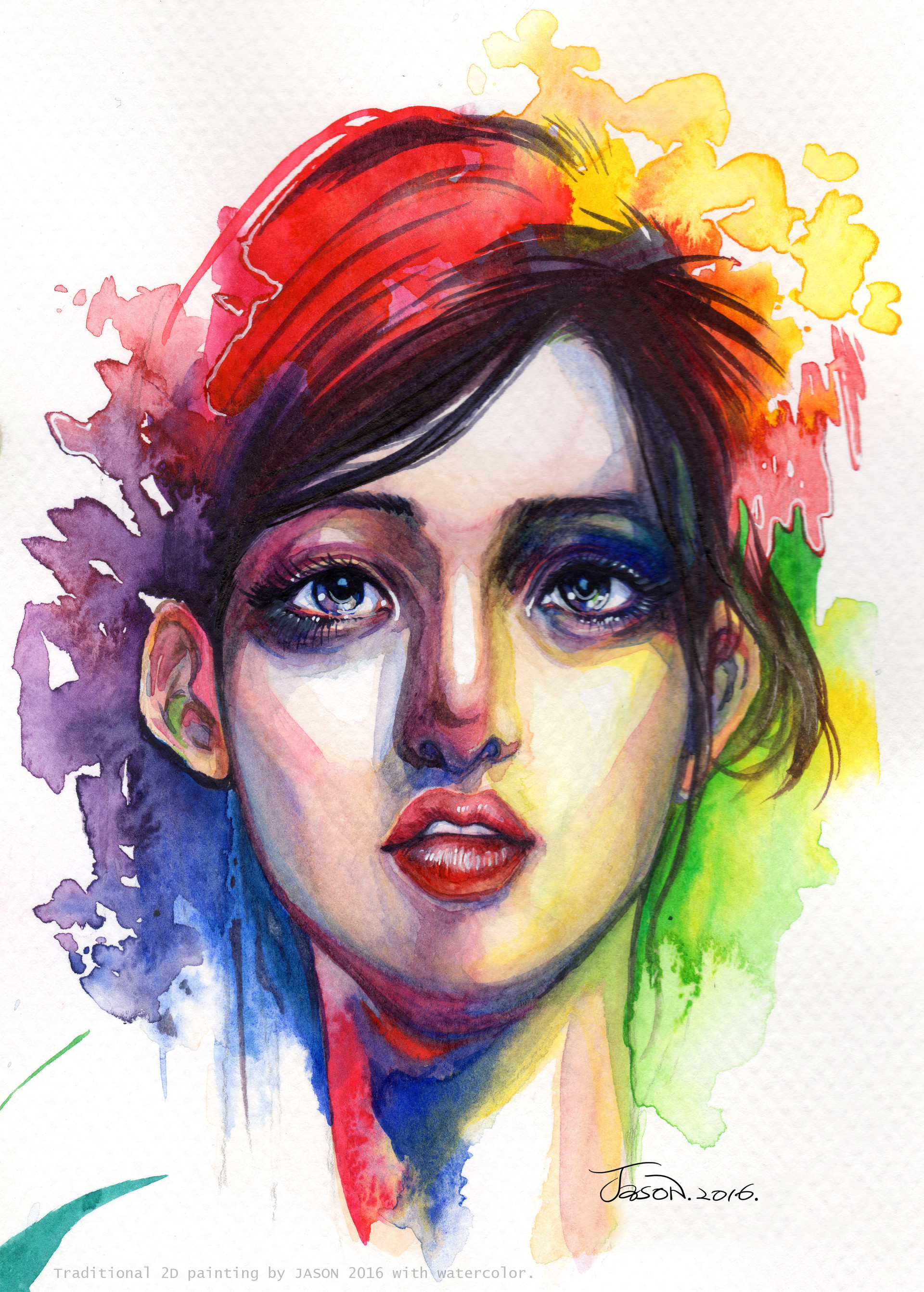 Artstation Watercolor Girl S Face Jason Liu