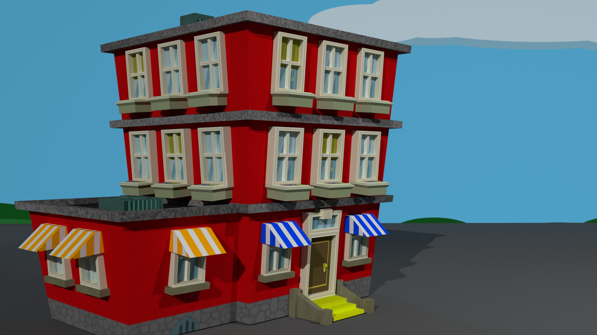 ArtStation - Low Poly Urban Building