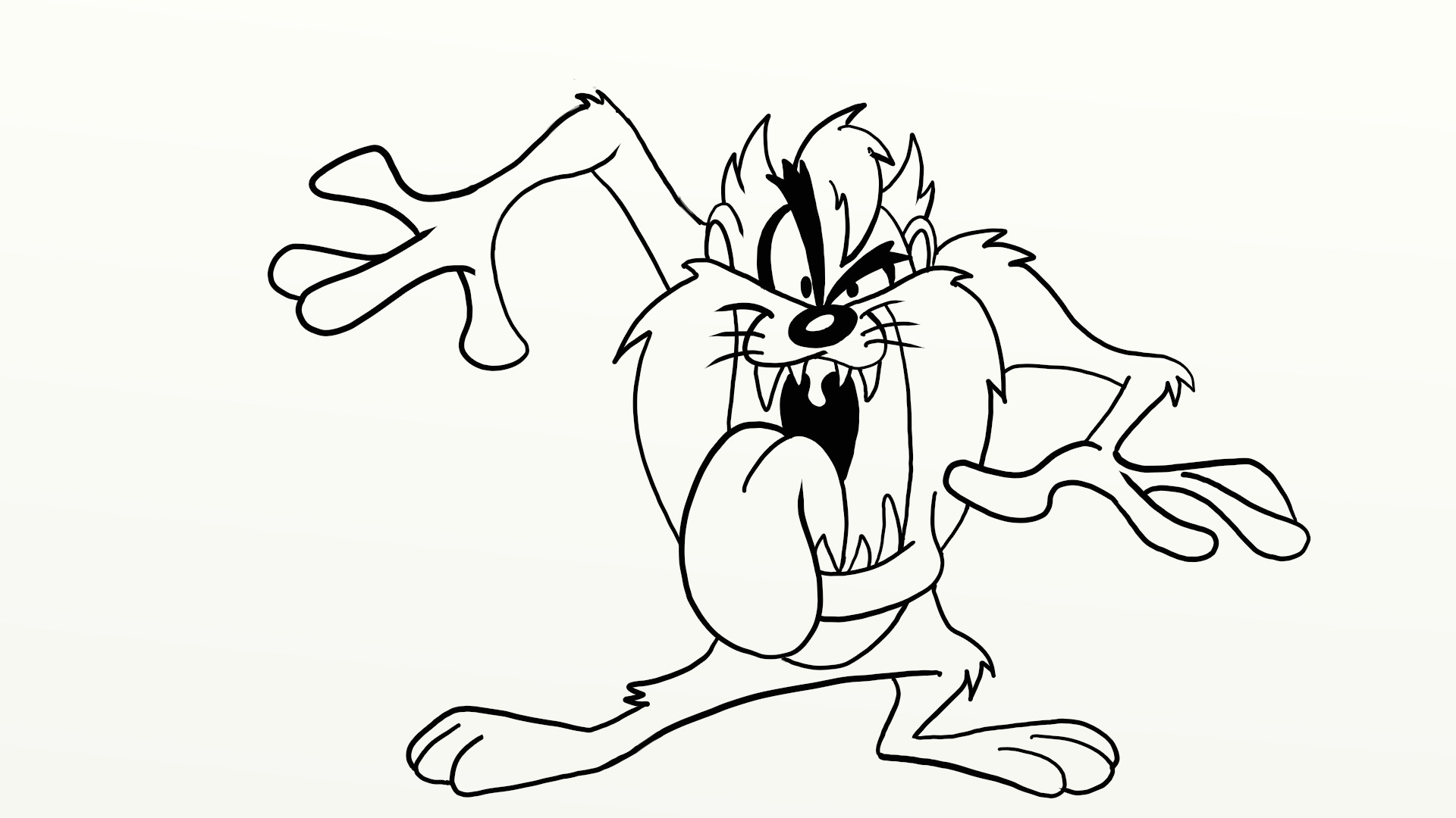 Daily Cartoon Drawings - Drawing Tasmanian Devil