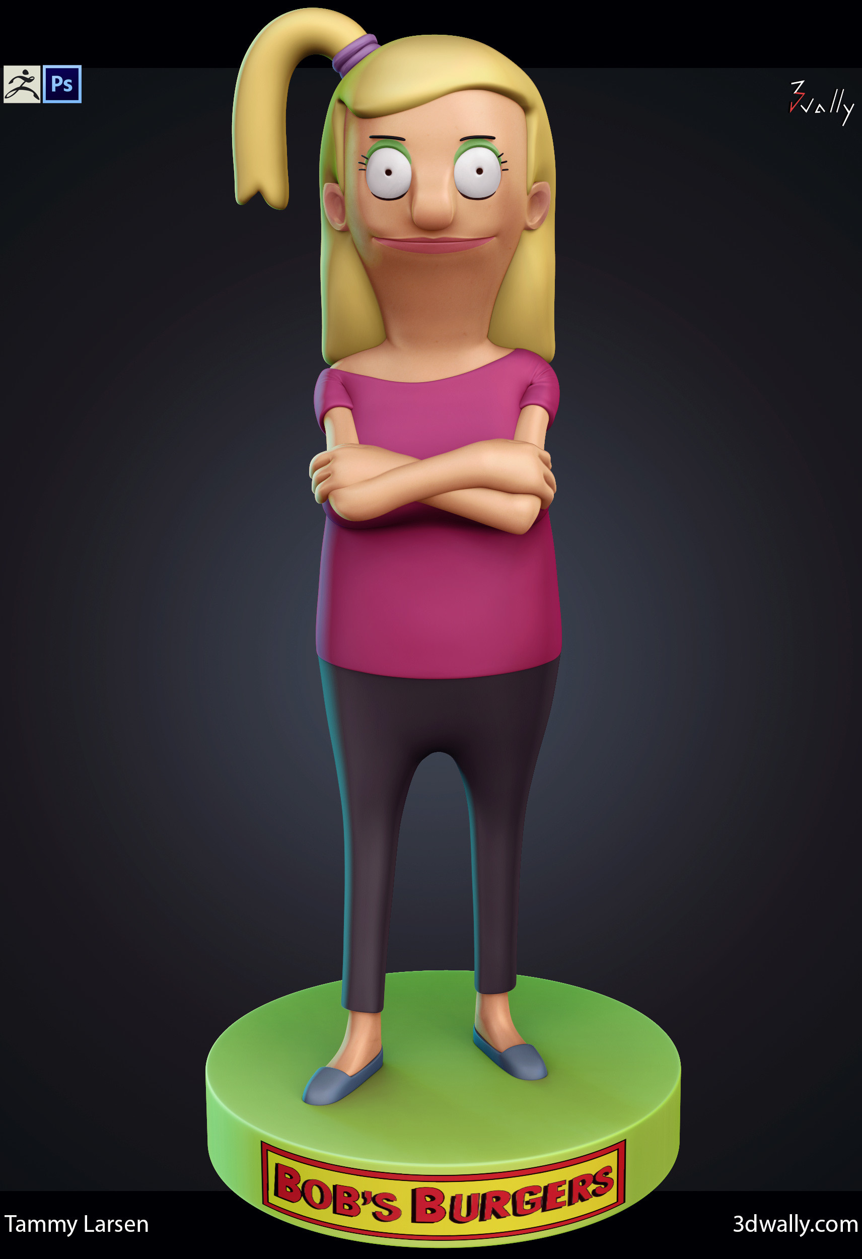 Mr Frond Bob's Burgers 3D ZBrush. tammy. 