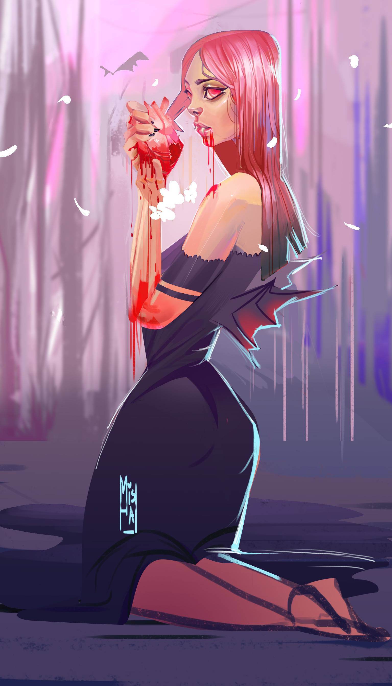 Anime Vampire Girl With Red Hair
