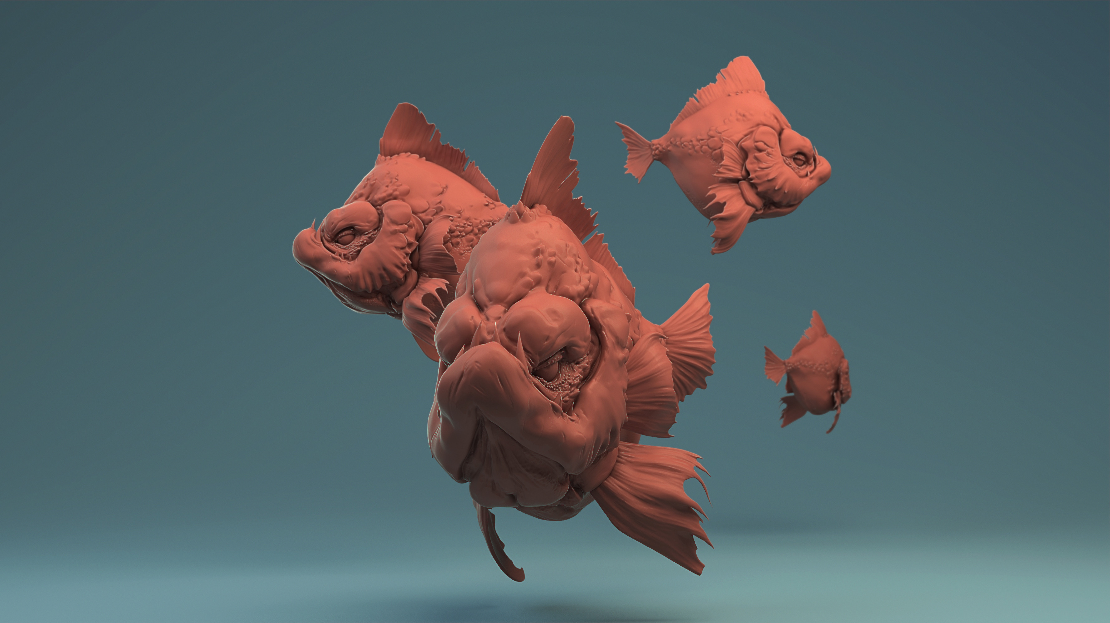 3 д рыбка. Fish Zbrush. Рыба 3д модель. Скульптуры в 3д рыбках.