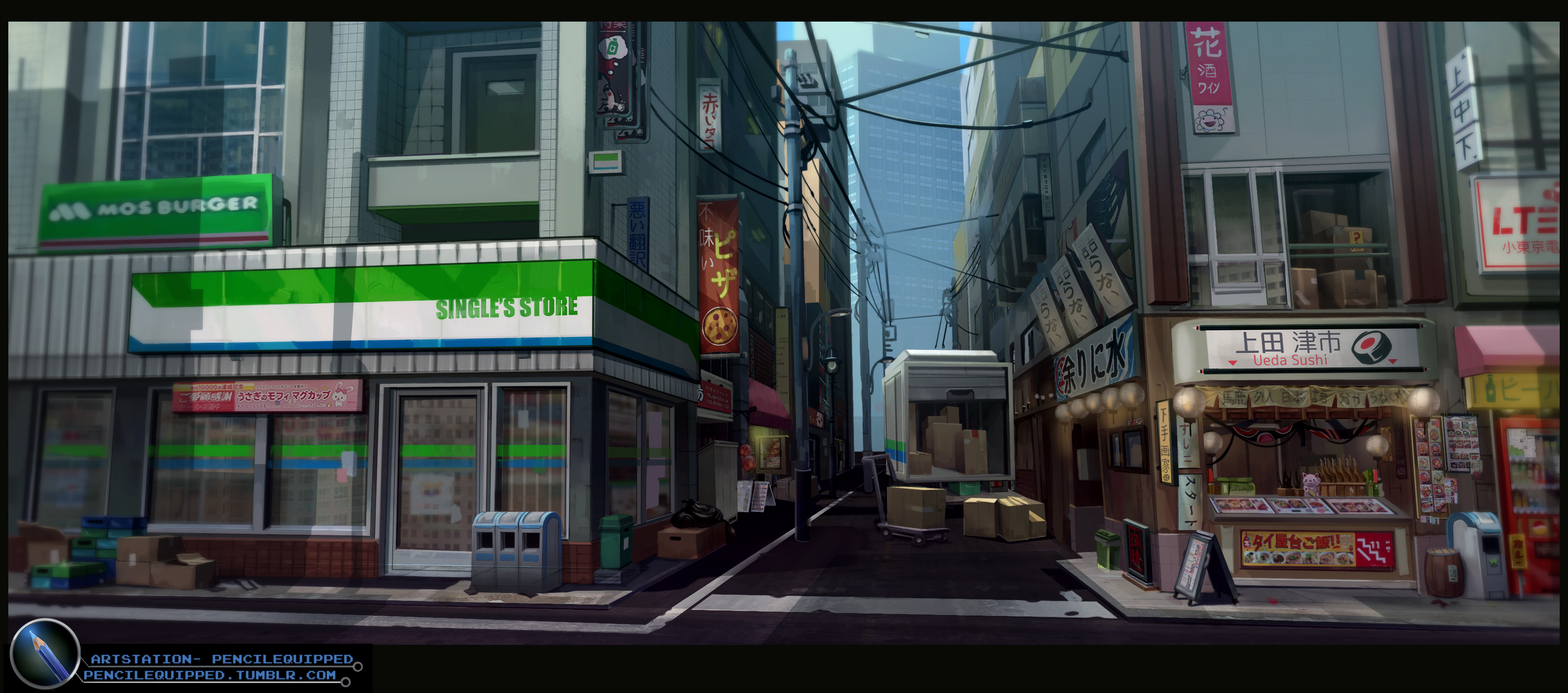 ArtStation - Japanese Street Like Fighting Game Background