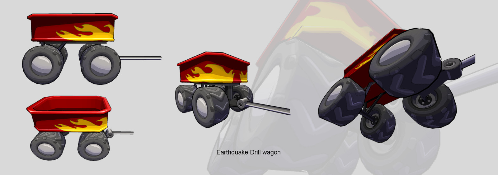 Earthquake drill wagon Model and texture