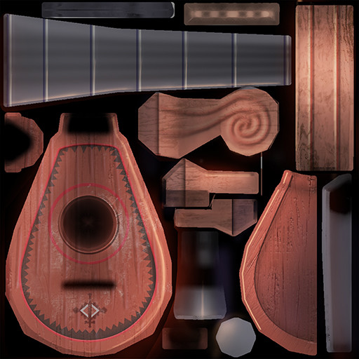 Kristoff Mandolin painted texture