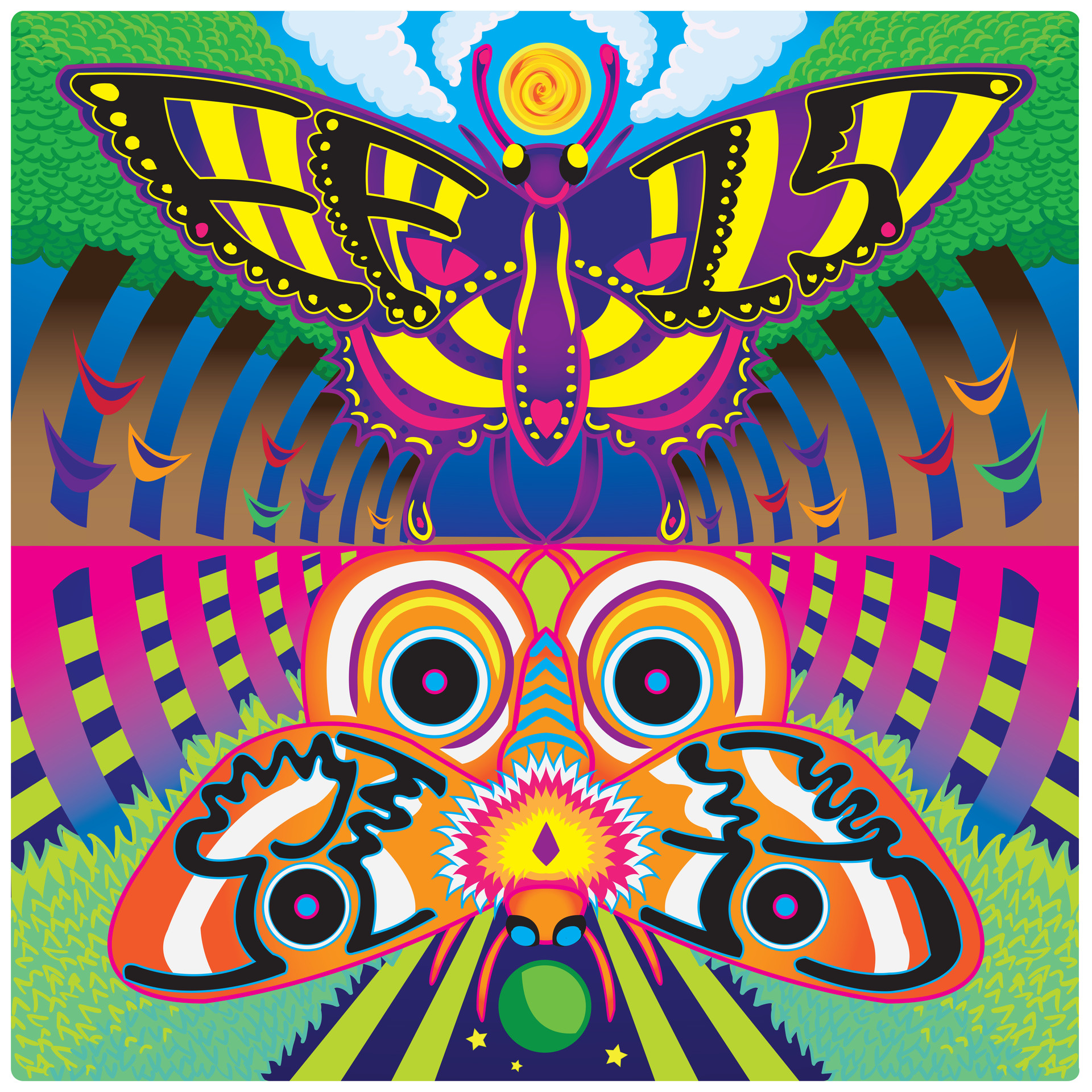 Artstation Electric Forest Sticker Design Jessica Wiedner Electric Forest Sticker Design