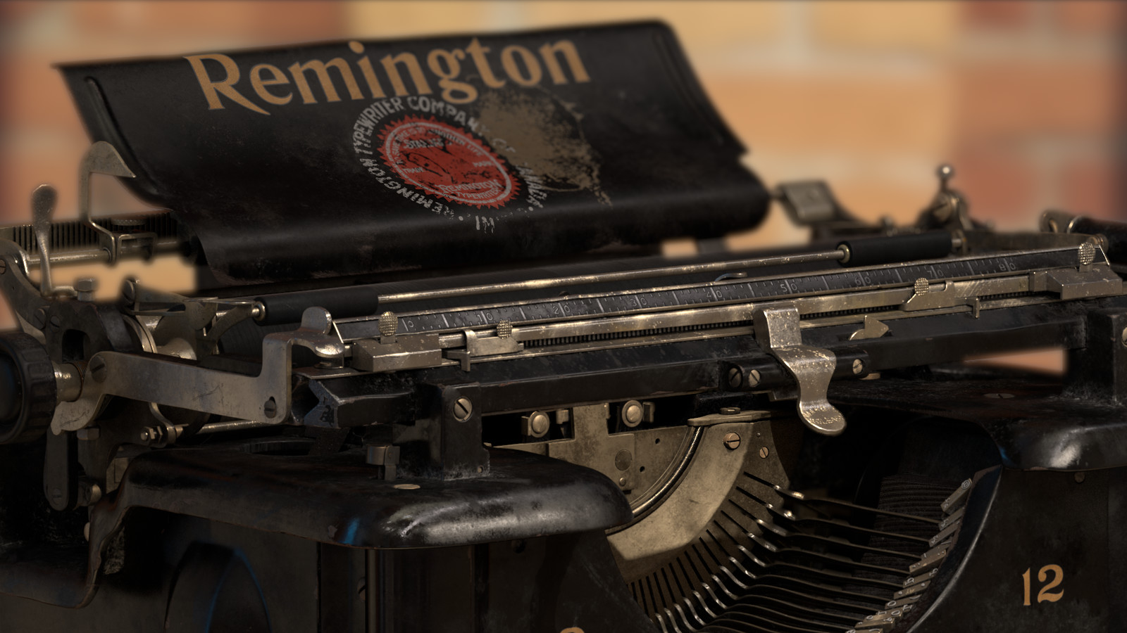 Typewriter- Sideways Closeup