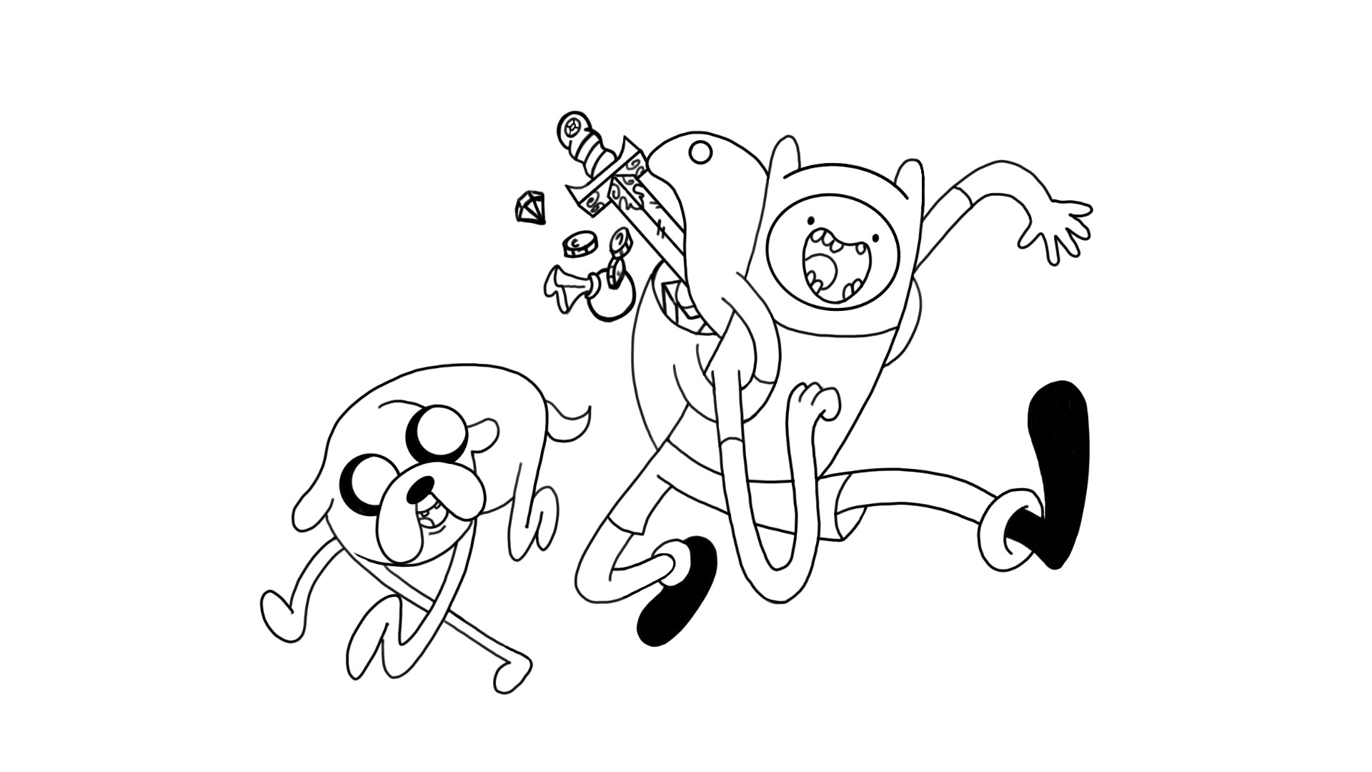 adventure time finn and jake drawings