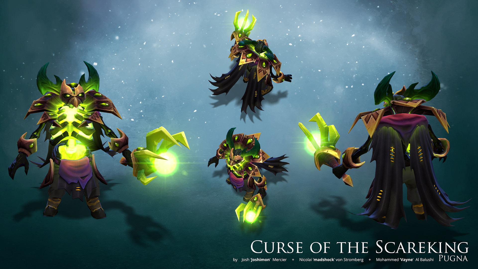 Artstation Scareking Pugna Set Final Nicolai Madshock Von Stromberg Clinkz and pugna are recognizable only because of burning skeletons. artstation scareking pugna set