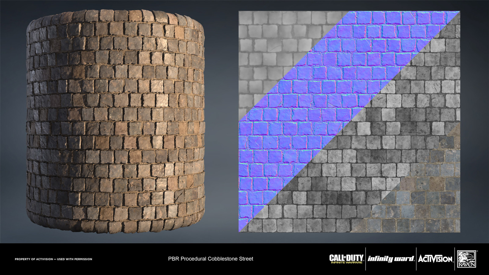 Street cobblestone material. Created entirely in Substance Designer.