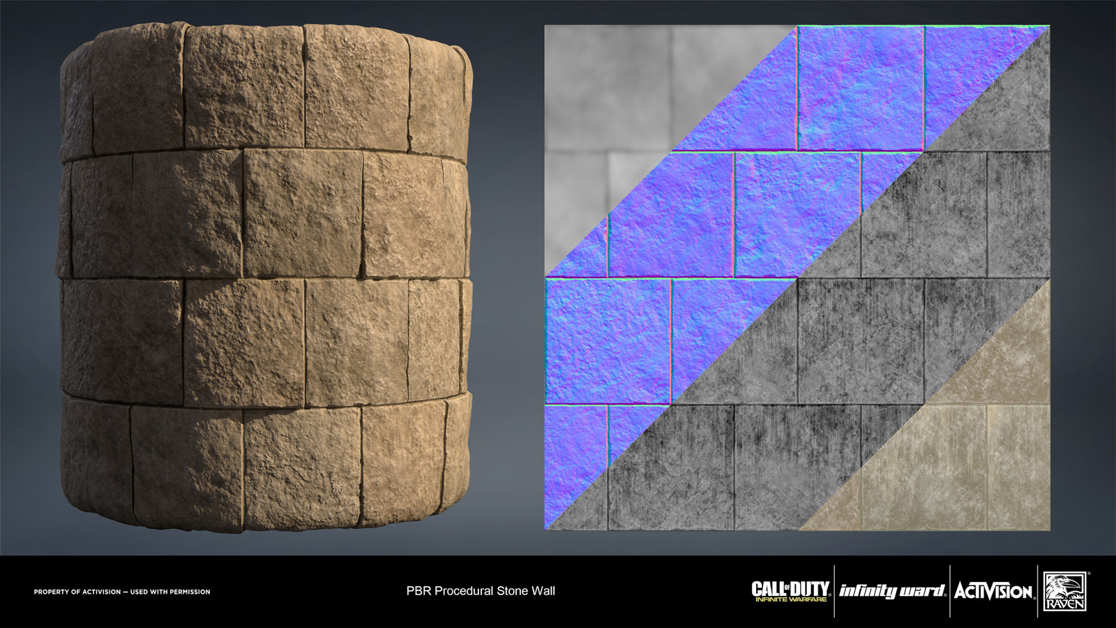 Stone wall material. Created entirely in Substance Designer.