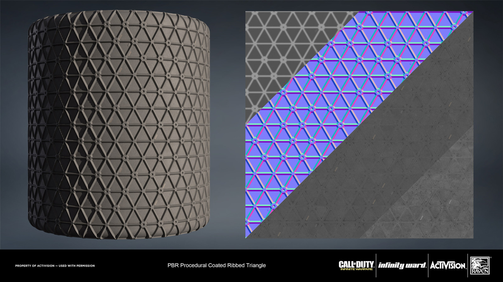 Metal coated support material. Created entirely in Substance Designer.