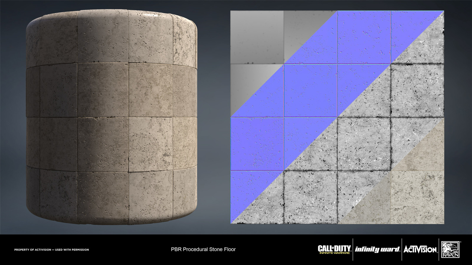 Stone floor material. Created entirely in Substance Designer.