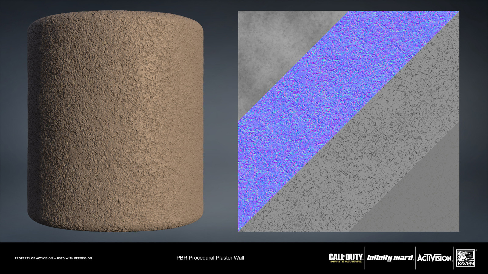 Plaster wall material. Created entirely in Substance Designer.