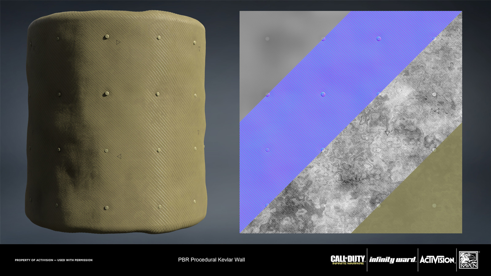 Kevlar wall material. Created entirely in Substance Designer.