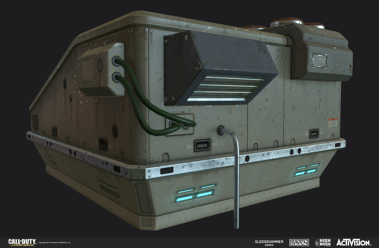Created "air conditioner" prop for use in "Sentinel' map. Maya used for high / low poly modeling. Photoshop in conjunction with Quixel Suite and hand authored methods for material finish.