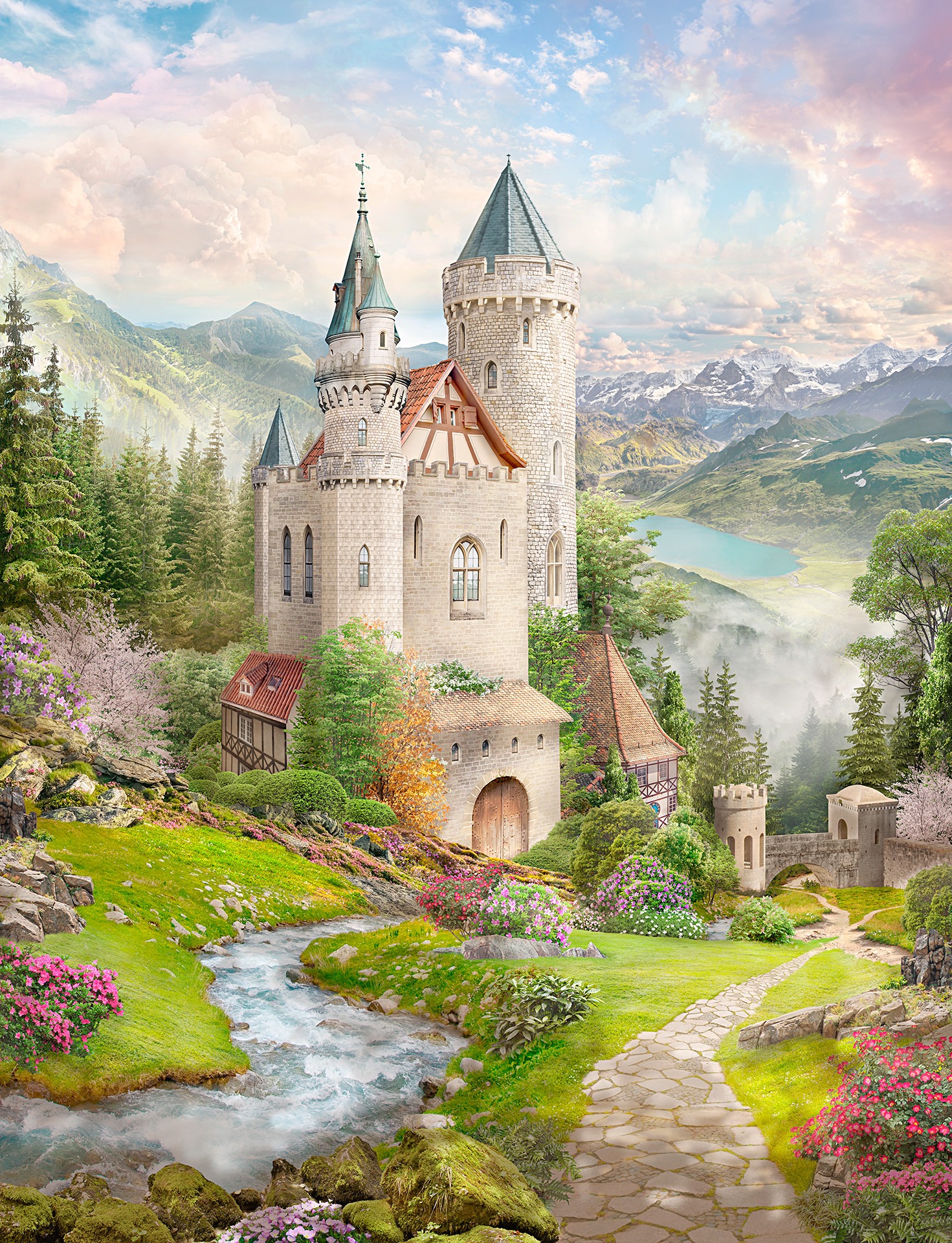 ArtStation landscape with a castle