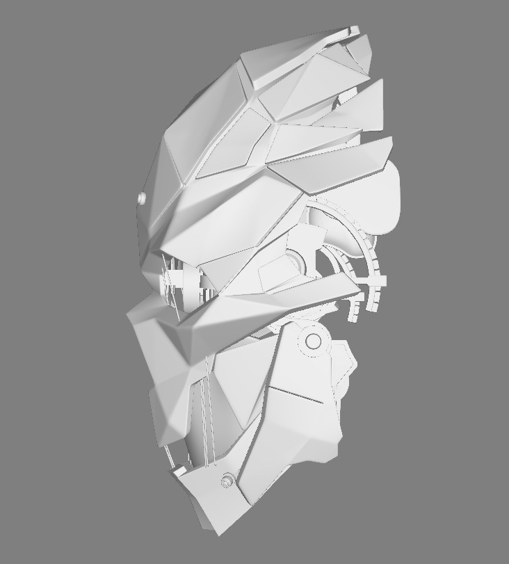 High poly side view