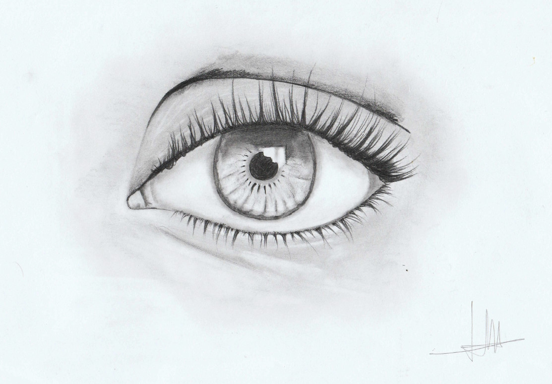 Artstation Eye Realised With Charcoal Pencil Jose Maria Martinez