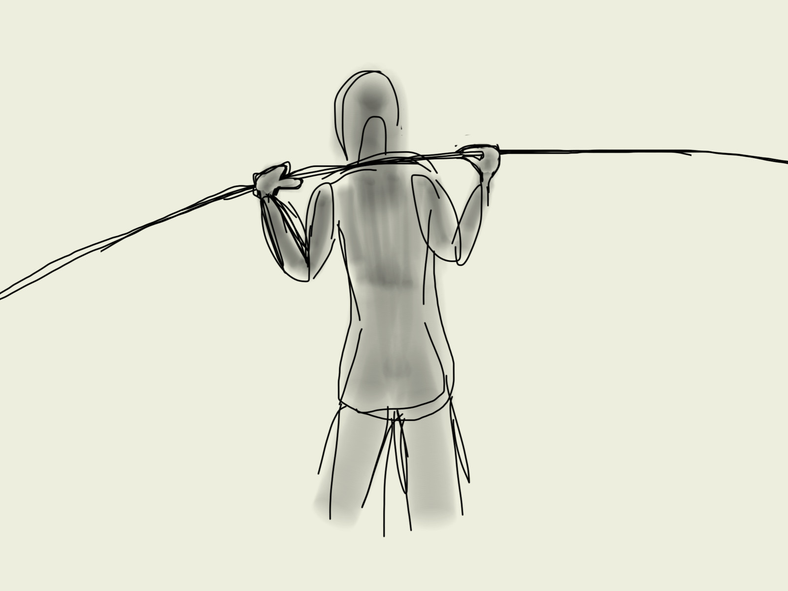 Rough pose study of the vaulter