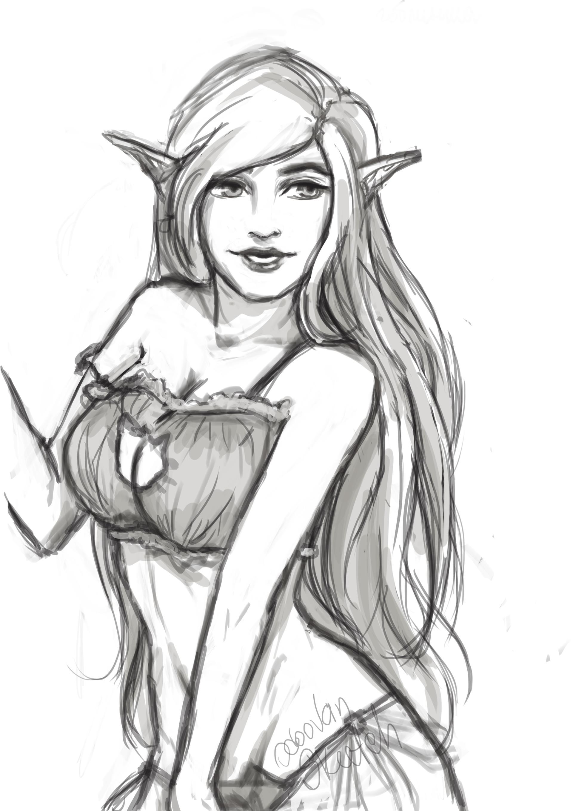  Draw Elven Sketch with Pencil