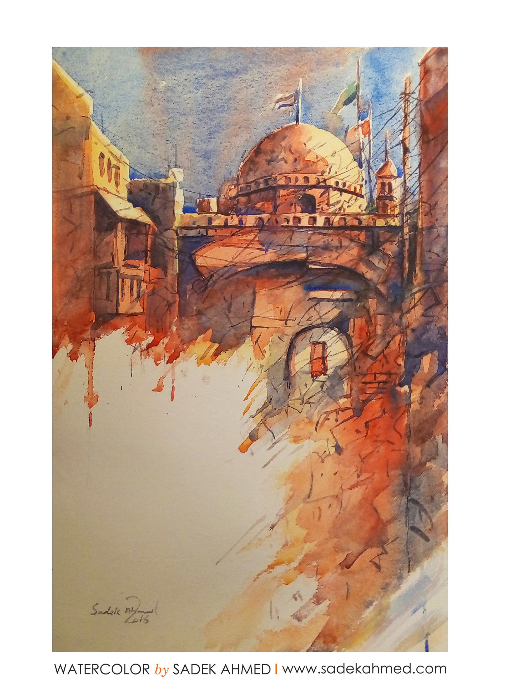 Artstation Watercolor Painting Of Sadek Ahmed Www Sadekahmed