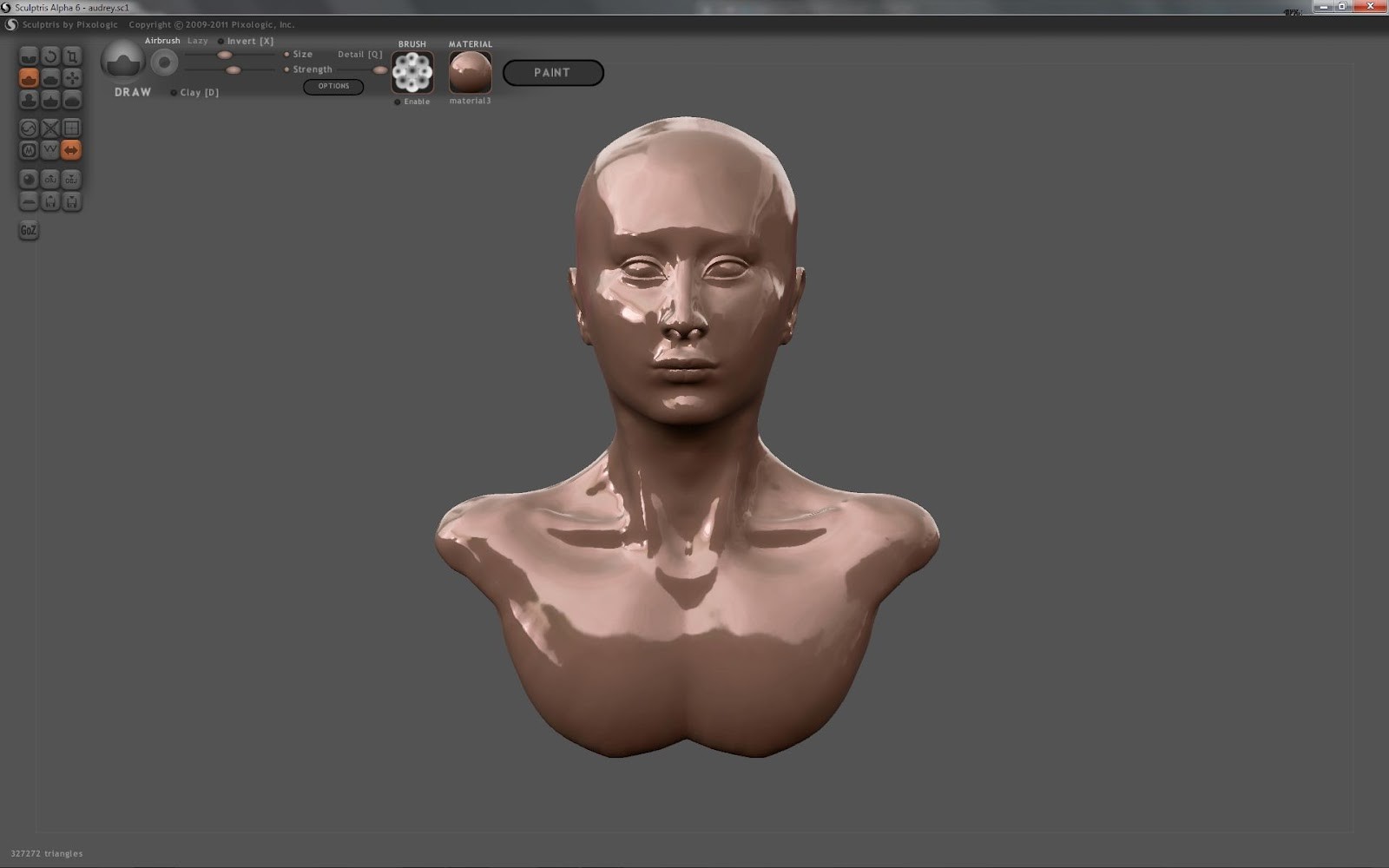 Sculptris bust modeled around the given photograph