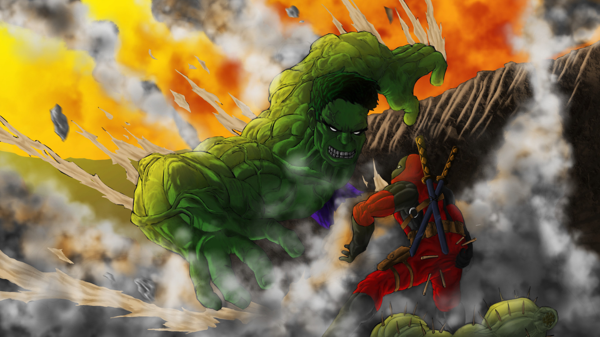 ArtStation - Drawing Hulk vs Deadpool Part 2