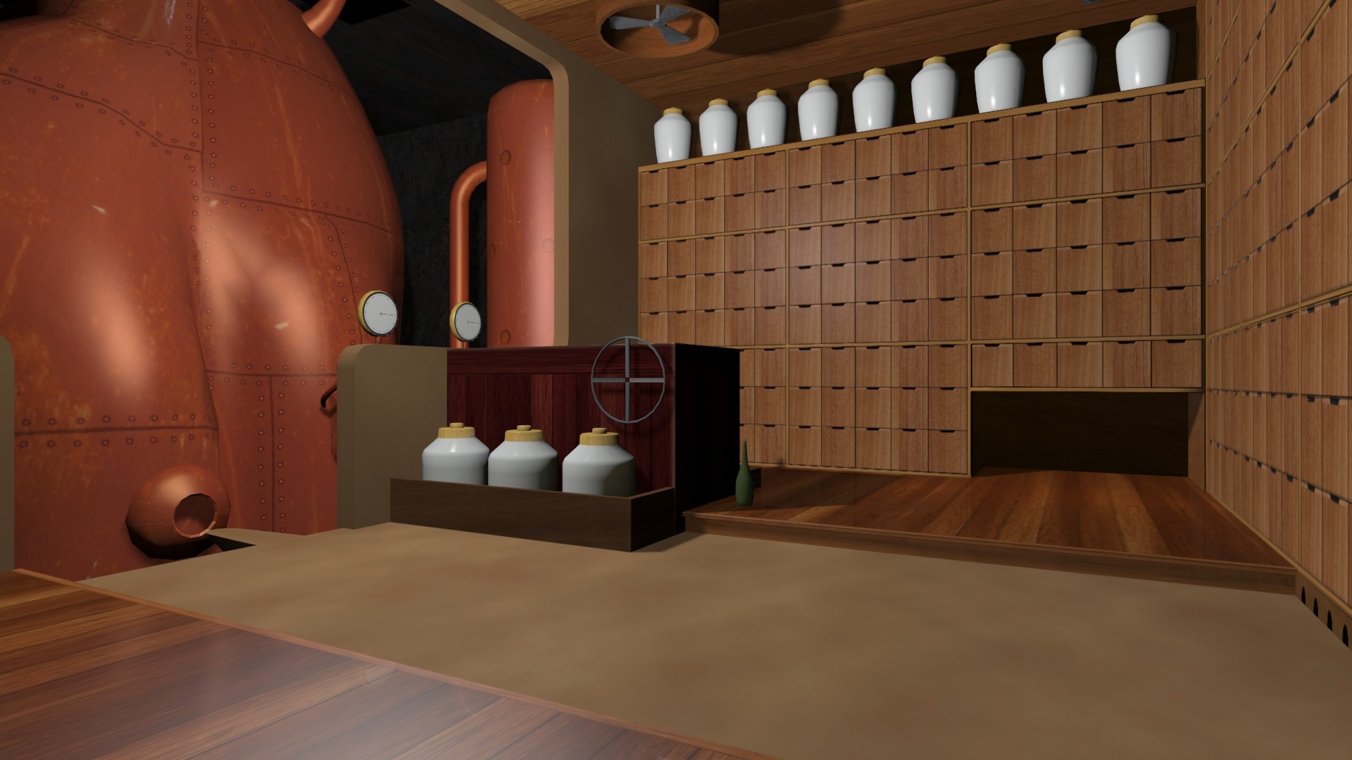 ArtStation Boiler room in the movie Spirited away