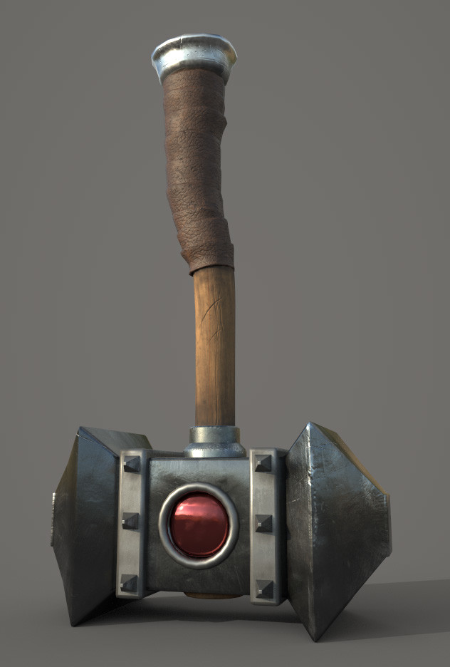 Hammer of the Beast Warrior. This is a one-handed hammer. Note curvature in handle. 
