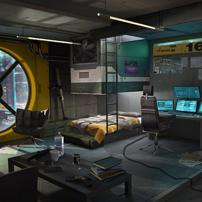 Cyberpunk Room Interior