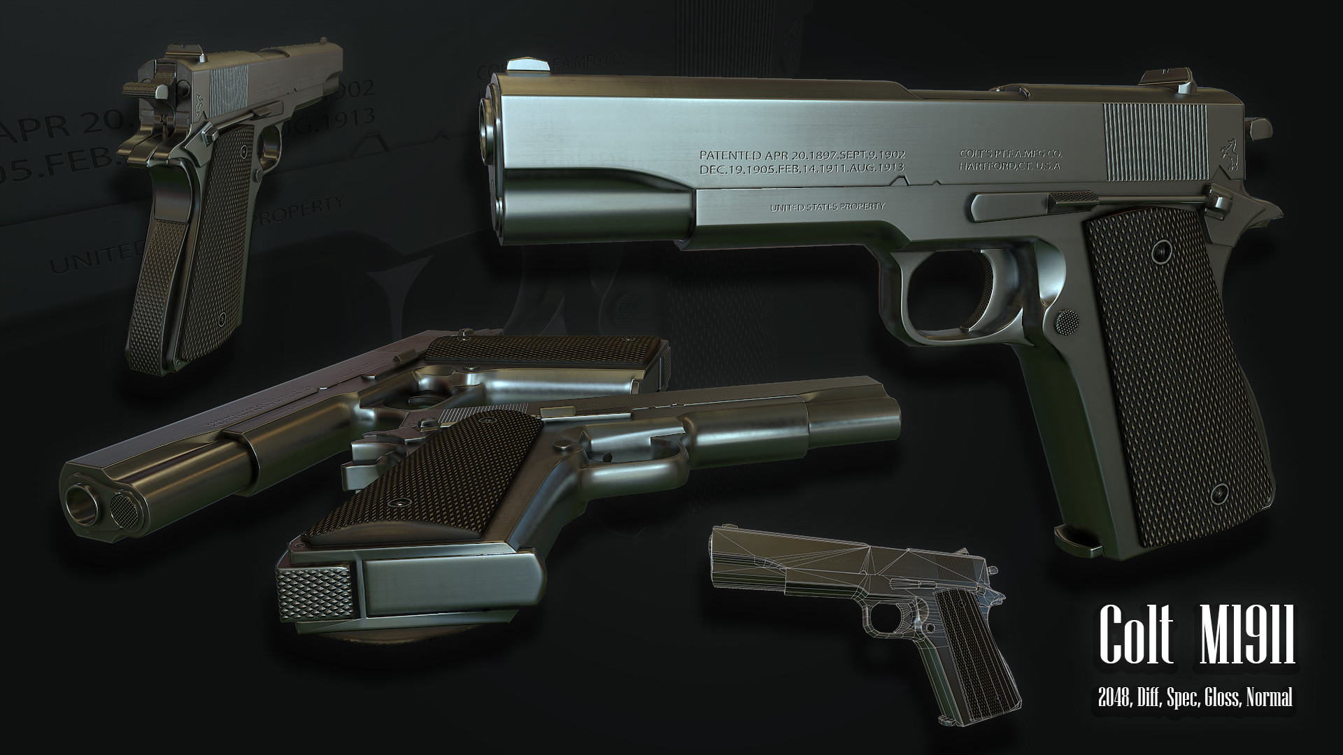 ArtStation - Colt M1911 Colt M1911, Barry Lowndes